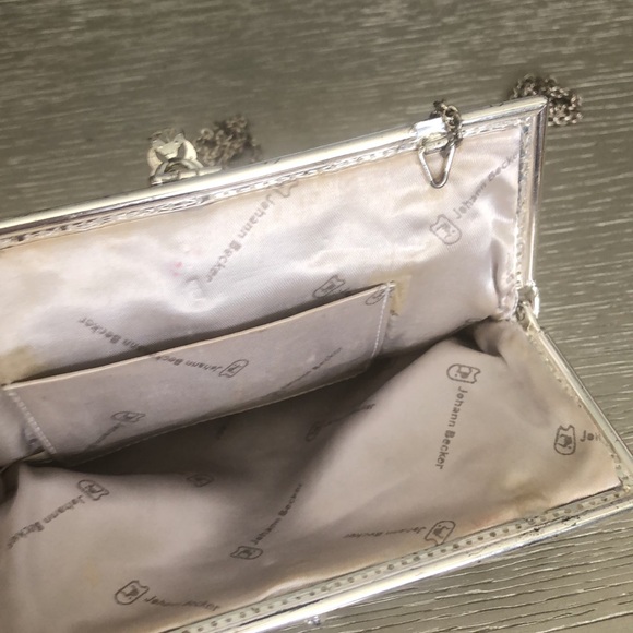 Johann Becker Elegant Vintage Rhinestone Clutch Bag Silver
